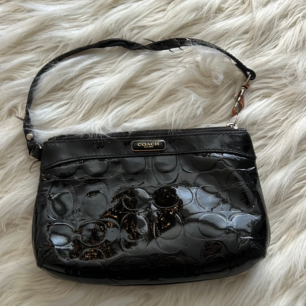 Coach patent leather wristlet